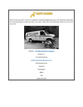 Pet Odor Removal In Longview  Carpetcleaninglongview.com
