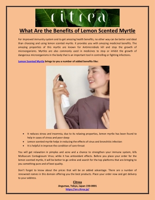 What Are the Benefits of Lemon Scented Myrtle