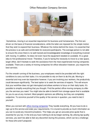 OfficeRelocationCompanyServices