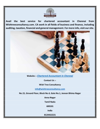 Chartered Accountant in Chennai | Wishtreeconsultancy.com