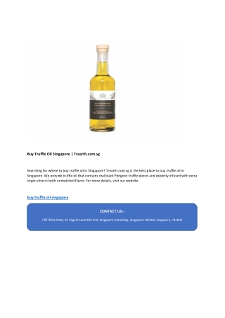 Buy Truffle Oil Singapore | Trearth.com.sg