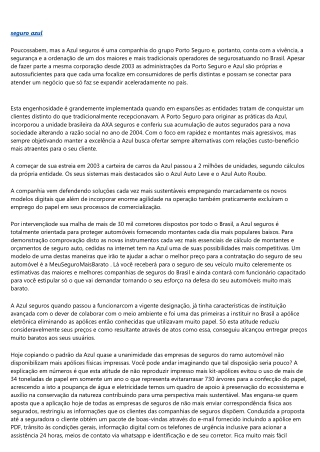AZUL SEGUROS A ALTERNATIVA MAIS ECONÔMICA E SEGURA PARA SEU SEGURO AUTO.