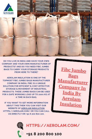 Fibc Jumbo Bags Manufacturer Company In India By Aerolam Insulation