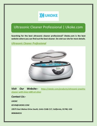 Ultrasonic Cleaner Professional | Ukoke.com