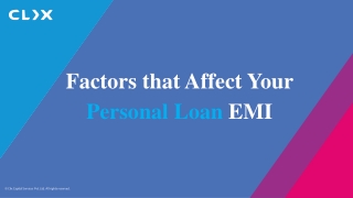 Factors that Affect Your Personal Loan EMI