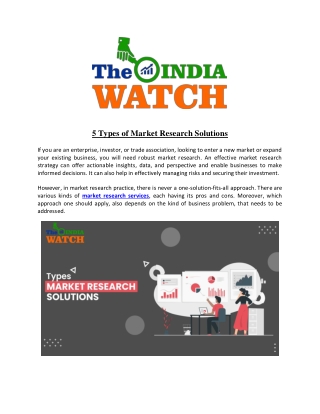 5 Types of Market Research Solutions