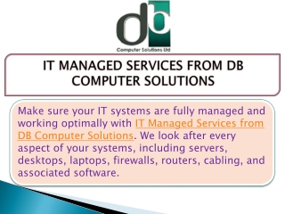 IT MANAGED SERVICES FROM DB COMPUTER SOLUTIONS