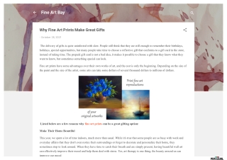 Why Fine Art Prints Make Great Gifts