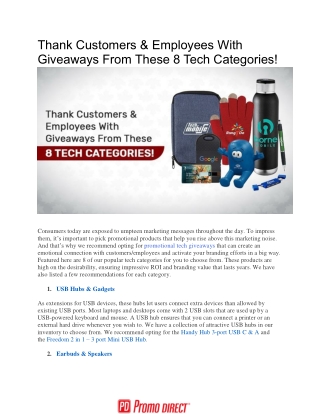Thank Customers & Employees With Giveaways From These 8 Tech Categories!