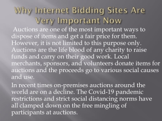 Internet bidding sites