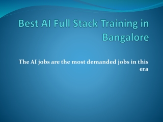 Best AI Full Stack Training in Bangalore