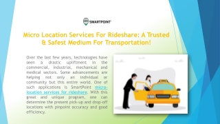 Micro Location Services For Rideshare | Smart Point