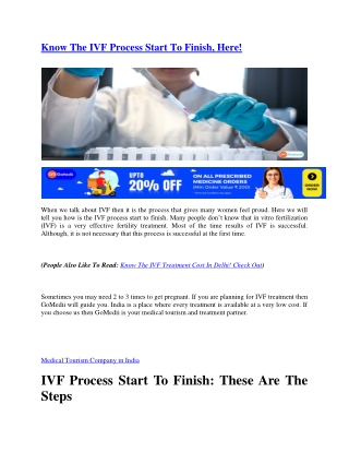 Know The IVF Process Start To Finish, Here!