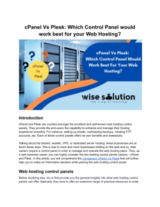 cPanel Vs Plesk_ which control panel would work best for your Web Hosting_