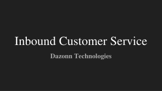 Inbound Customer Service