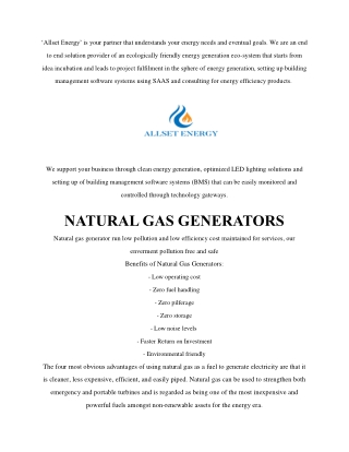 Natural gas generators