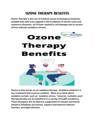 OZONE THERAPY BENEFITS