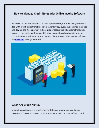How to Manage Credit Notes with Online Invoice Software