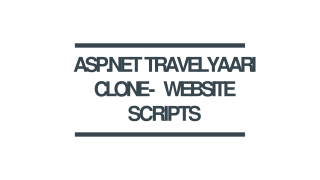BEST ASP.NET TRAVELYAARI CLONE - WEBSITE SCRIPTS