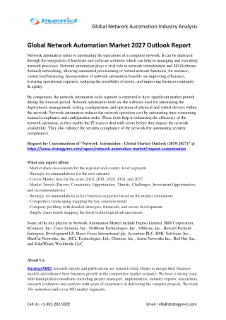 2027 Network Automation Market Country & Regional Analysis