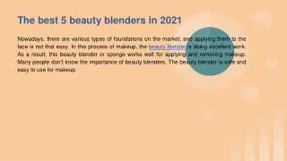 The best 5 beauty blenders in 2021