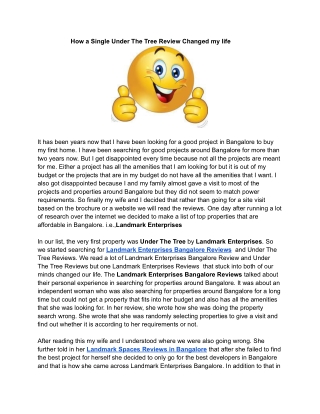 How a single Under The Tree Review changed my life (2)