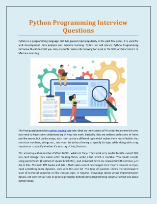 Python Programming Interview Questions