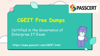 ISACA CGEIT Certification Exam Dumps