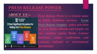 event promotion press release ppt