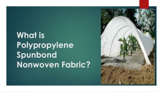 What is Polypropylene Spunbond Nonwoven Fabric?