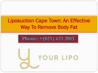 Liposuction Cape Town An Effective Way To Remove Body Fat