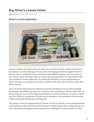 Buy Driver License Online