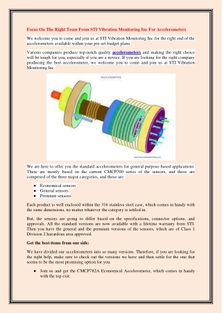 Focus On The Right Team From STI Vibration Monitoring Inc For Accelerometers