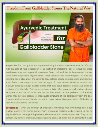 Freedom From Gallbladder Stones The Natural Way