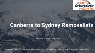 Furniture Removal Canberra to Sydney | Cheap Interstate Movers