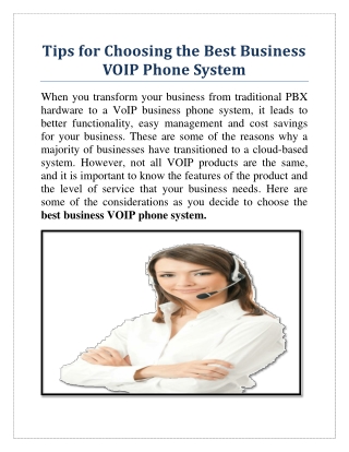 Tips for Choosing the Best Business VOIP Phone System