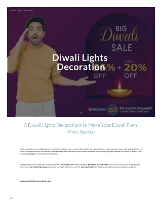 5 Diwali Lights Decorations to Make Your Diwali Even More Special