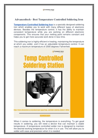 Advancedtech - Best Temperature Controlled Soldering Iron