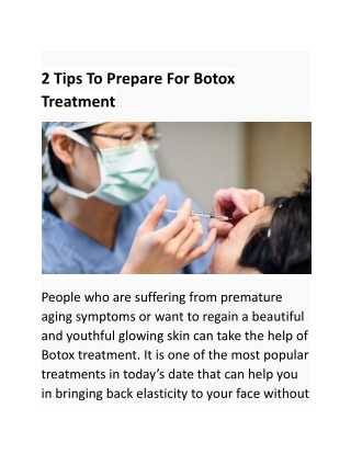 2 Tips To Prepare For Botox Treatment