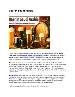 Beer in Saudi Arabia