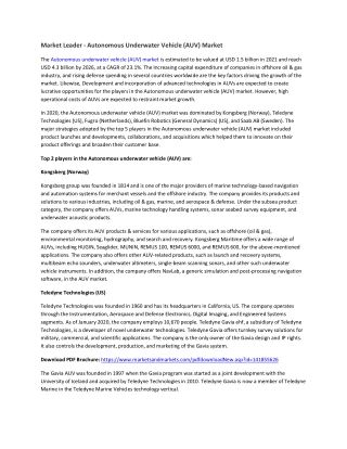 Autonomous Underwater Vehicle (AUV) Market With Covid-19 Impact