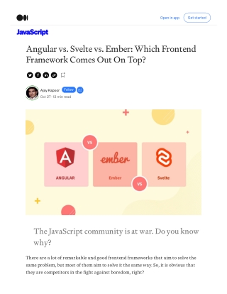 Angular vs. Svelte vs. Ember: Which Frontend Framework Comes Out On Top?