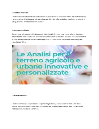 Analisi Fertilità Del Terreno | Soliomics