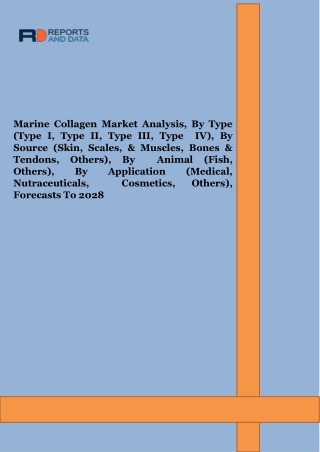 Marine Collagen Market Size, Trends, Revenue Share Analysis, Forecast, 2021–2028