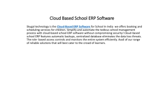 Cloud Based School ERP Software