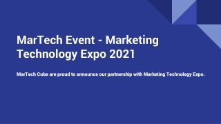 MarTech Event - Marketing Technology Expo 2021