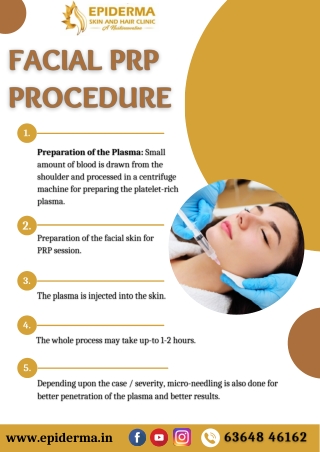 Facial PRP Procedure - Best Skin Clinic in Bangalore - Epiderma Clinic