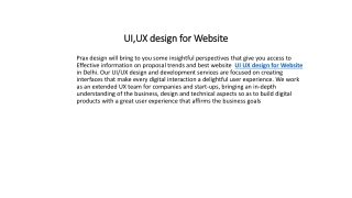 UI,UX design for Website