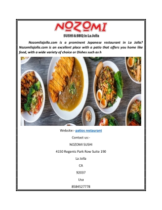 Patios Restaurant  Nozomilajolla.com