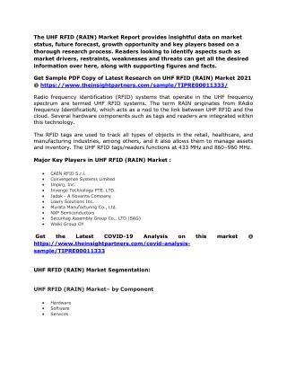 UHF RFID (RAIN) Market